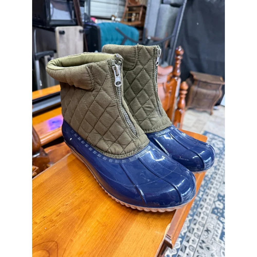 Women's JustFab Blue Green Winter & Rain Boots Size 9.5